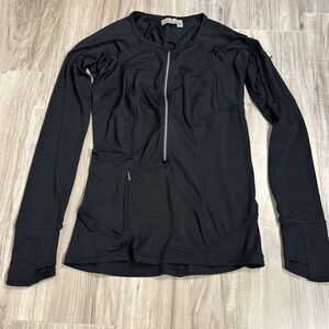 Athleta 3/4 Zip Black Workout Gym Athletic Athleisure Jacket Pullover Size XS